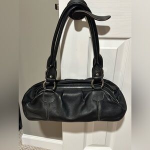 Tignanello Black Pebble Leather Handbag